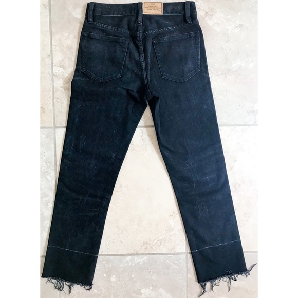 NWT Ralph Lauren Waverly Straight High Rise Crop Raw Frayed Jeans Denim Black - Picture 2 of 5